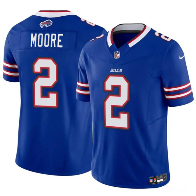 Men's Buffalo Bills #2 D.J. Moore Blue 2026 F.U.S.E. Vapor Untouchable Limited Stitched Football Jersey